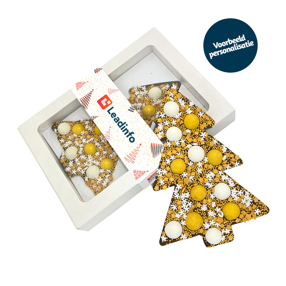 Chocolade Happy Kerstboom Goud (190 gram)