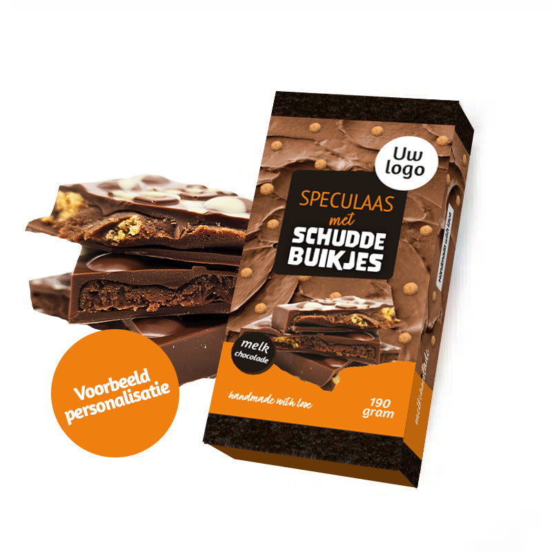 Luxe chocoladereep Speculaas met schuddebuikjes (190 gram)