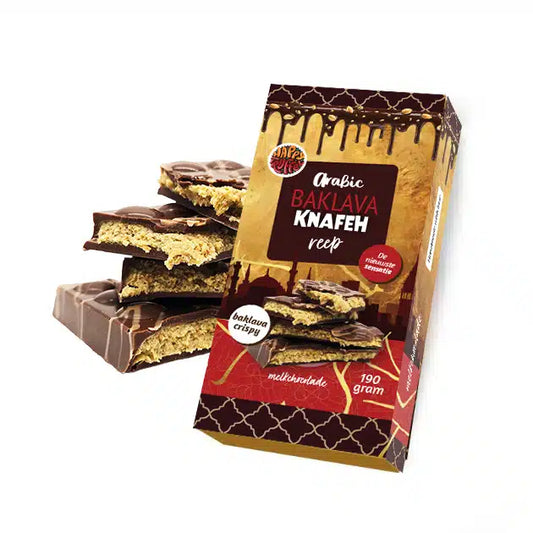 Arabic Baklava Knafeh luxe chocoladereep (melkchocolade) 190 gram