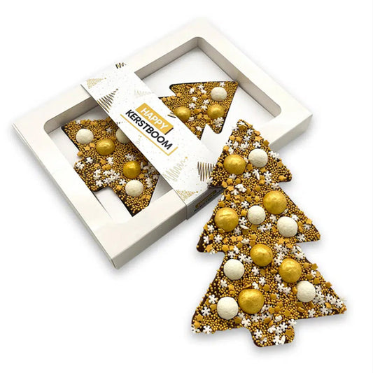 Chocolade Happy Kerstboom Goud  (190 gram)