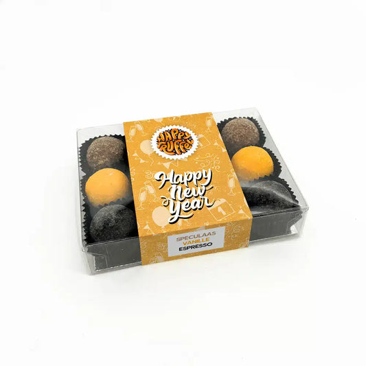 Chocoladetruffels "Happy New Year" special (12 truffels) 170 gram