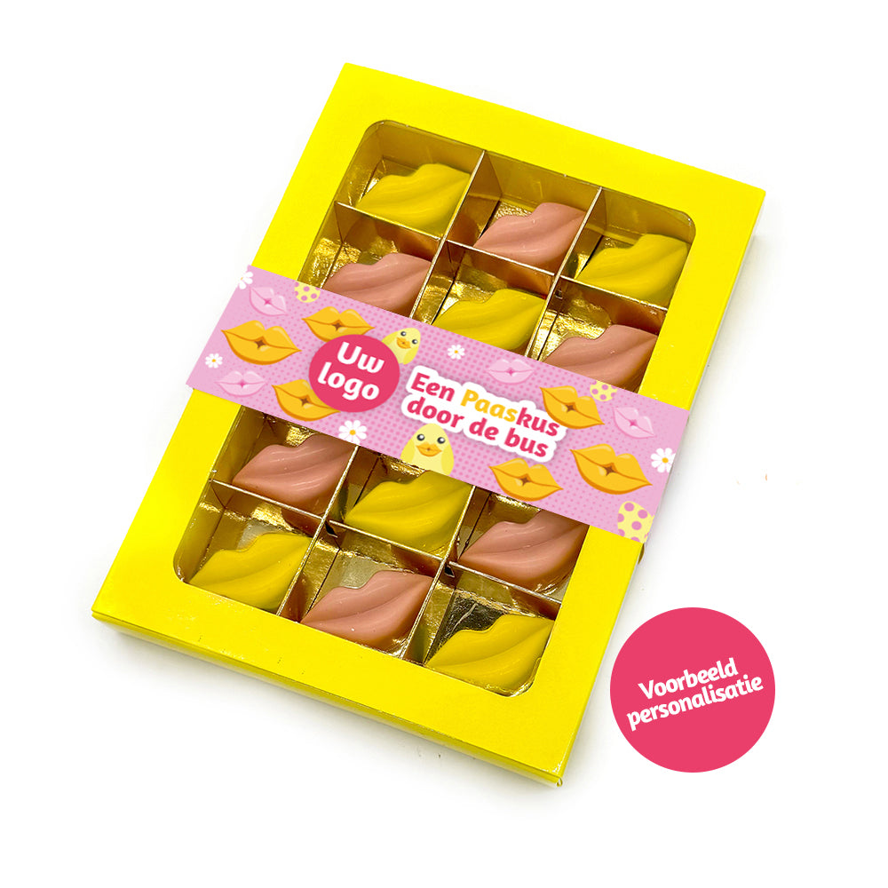 Paaskusjes chocolade "Een Paaskus door de bus" (15 lipjes)
