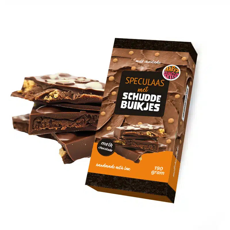 Luxe chocoladereep Speculaas met schuddebuikjes (190 gram)
